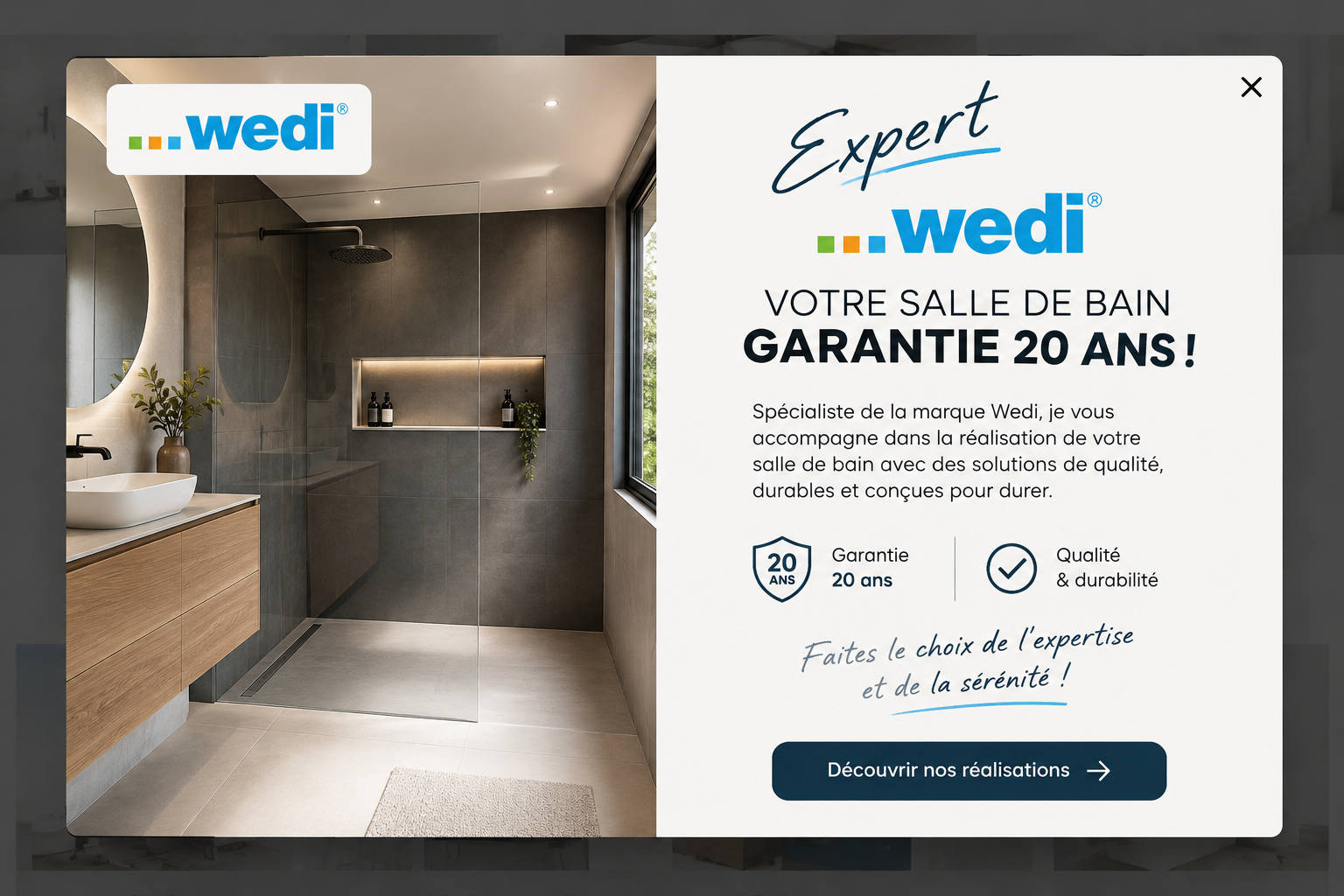 EXPERTISE SALLE DE BAIN GARANTIE 20 ANS 1 | ICS 68 Expert Wedi : une salle de bain de qualité, garantie jusqu’à 20 ans ! Cernay